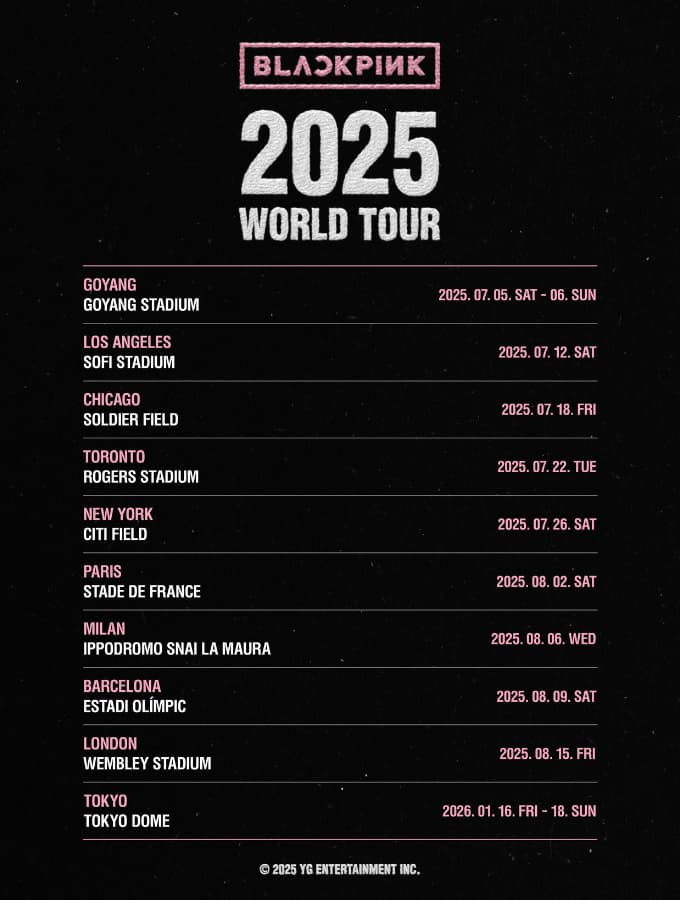 blackpink tour dates, blackpink world tour 2025 tickets